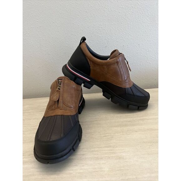 Tommy Hilfiger Men Sz 12 Ignite Shooties Natural/Black Zip Water Resistant SIB - Picture 2 of 11